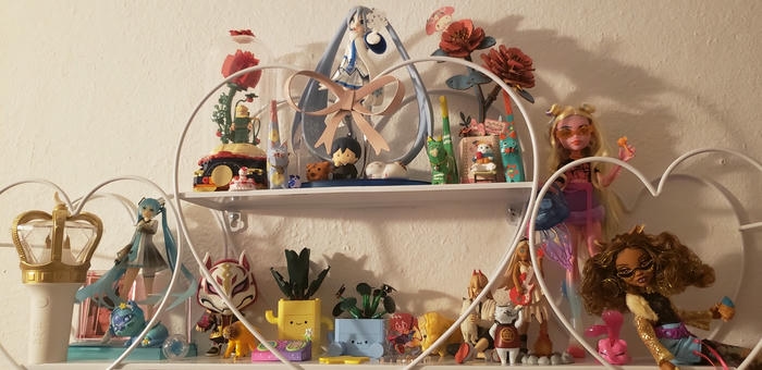 my shelve full of figurines
